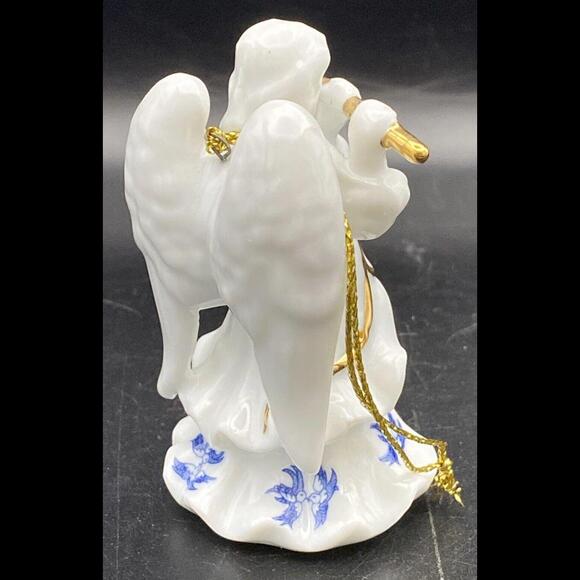 RARE! Cardew Blue ANGEL w/ FLUTE ~ Hand Made Paul Cardew Ornament - Picture 7 of 9